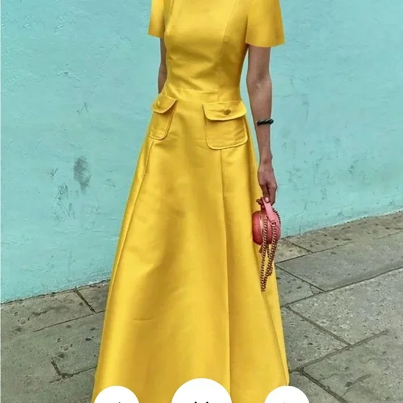 Uoozee Woman’s Yellow Shirtleeve Dress. Size XL. Machine wash.Iron with low heat - Picture 7 of 11